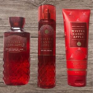 Bath and Body Works Winter Candy Apple 3 Piece Set